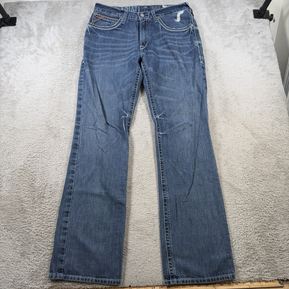 Ariat M4 Jeans Men 32x36 Blue Denim Low Rise Boot Cut Cowboy Workwear Western